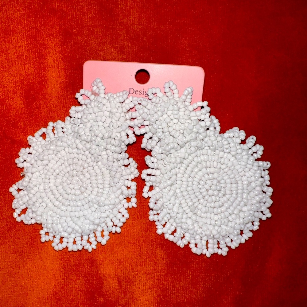 Handmade beaded dangle earrings